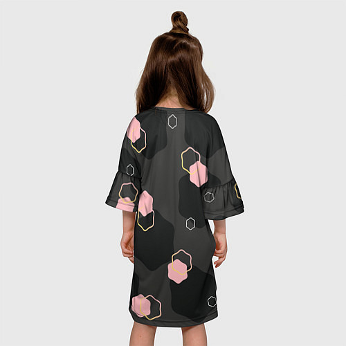 Детское платье Геометрия на темном фоне / 3D-принт – фото 4