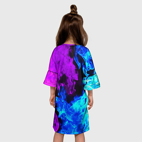 Детское платье CSGO neon flame / 3D-принт – фото 4
