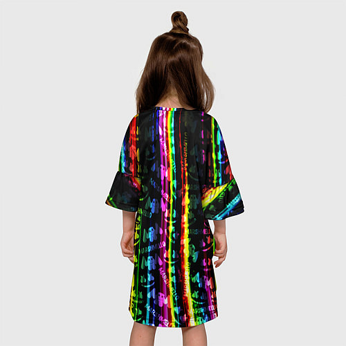 Детское платье Marshmello градиент / 3D-принт – фото 4
