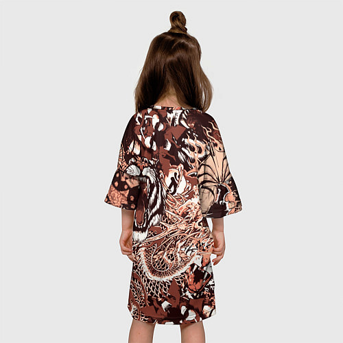 Детское платье Тигр дракон и самурай / 3D-принт – фото 4