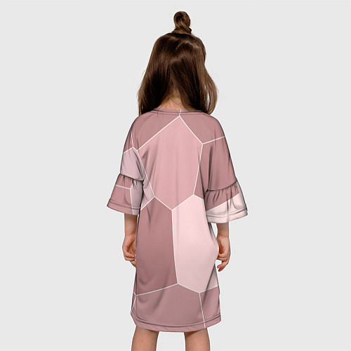 Детское платье Пыльно-розовый крупная мозаика / 3D-принт – фото 4