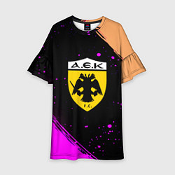 Платье клеш для девочки AEK fc geometry splash, цвет: 3D-принт
