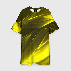 Платье клеш для девочки Gold stripes abstraction, цвет: 3D-принт