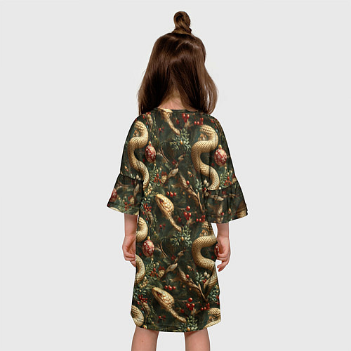 Детское платье Паттерн со змеями и елкой / 3D-принт – фото 4