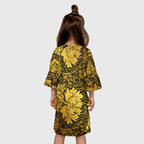 Детское платье Золотые подсолнухи / 3D-принт – фото 4