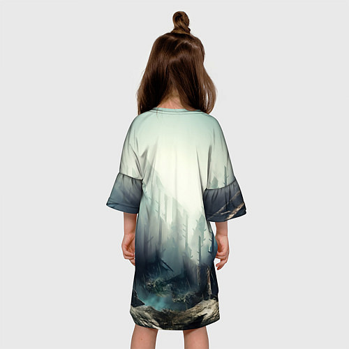 Детское платье Агрессивный бурый медведь / 3D-принт – фото 4