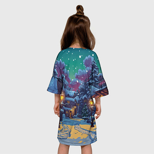 Детское платье Глубокая зимняя ночь перед рождеством / 3D-принт – фото 4