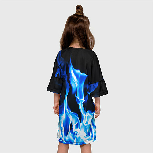 Детское платье Doom fire logo steel / 3D-принт – фото 4
