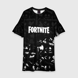 Детское платье Fortnite pattern black