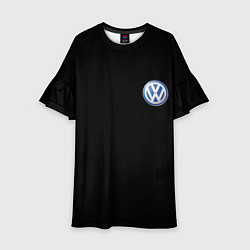 Платье клеш для девочки Volkswagen logo auto, цвет: 3D-принт