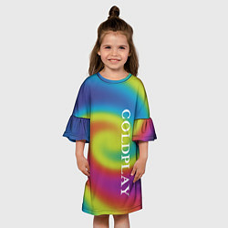 Платье клеш для девочки Coldplay moon music album, цвет: 3D-принт — фото 2