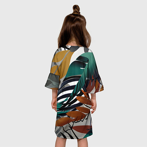 Детское платье Полоски листья / 3D-принт – фото 4