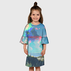 Платье клеш для девочки Horizon: Zero Dawn game steel, цвет: 3D-принт — фото 2