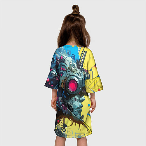 Детское платье Персонаж в виртуальном шлеме - киберпанк / 3D-принт – фото 4
