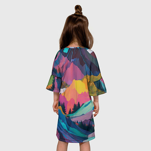 Детское платье Красочные горы / 3D-принт – фото 4