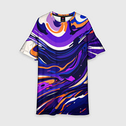 Детское платье Разноцветная абстракция разводов