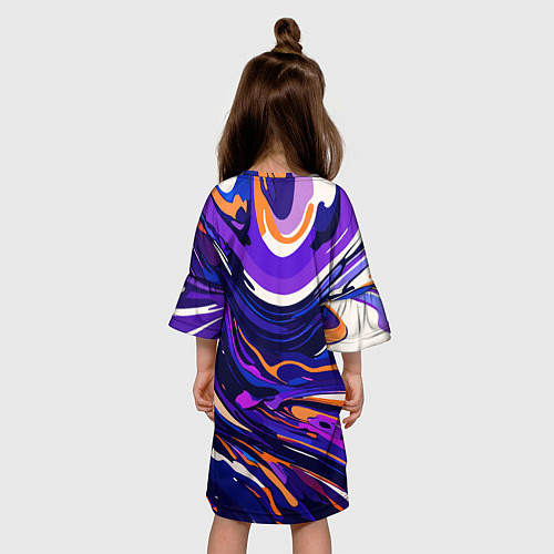 Детское платье Разноцветная абстракция разводов / 3D-принт – фото 4