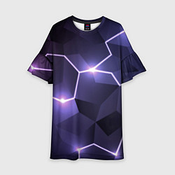 Платье клеш для девочки Молниеносная геометрия с подсветкой, цвет: 3D-принт