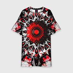 Платье клеш для девочки Красная сюрреалистичная абстракция, цвет: 3D-принт