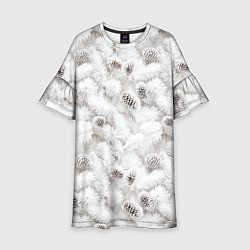 Детское платье Ёлка с шишками в рождественский мороз