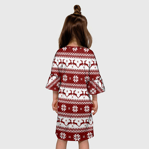 Детское платье Скандинавский узор с оленями / 3D-принт – фото 4