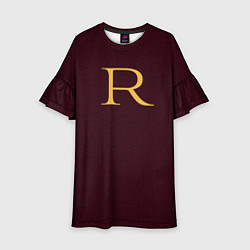 Платье клеш для девочки Weasley jumper letter R, цвет: 3D-принт