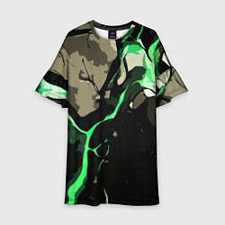 Детское платье Зелёный разлом в камне