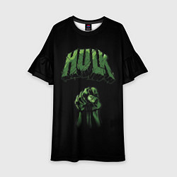 Платье клеш для девочки Hulk punch, цвет: 3D-принт