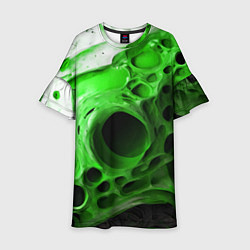 Детское платье Зелёно-белая абстрактная структура