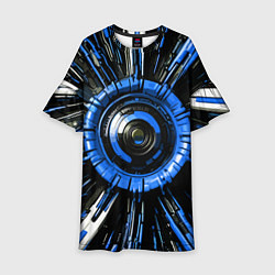 Детское платье Чёрно-синяя сфера киберпанк