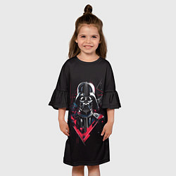Платье клеш для девочки Darth Vader on black, цвет: 3D-принт — фото 2