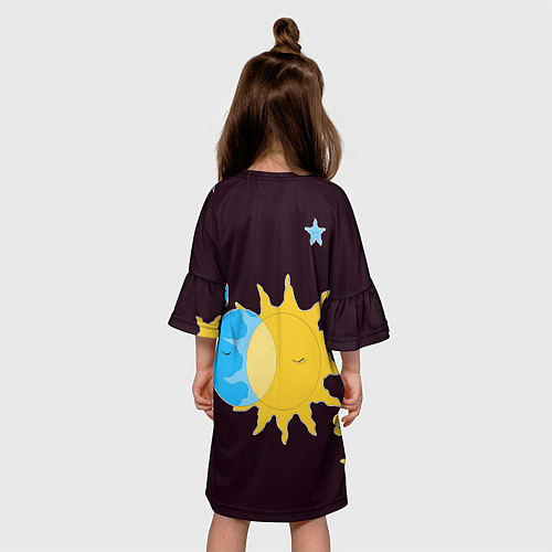 Детское платье Солнце и луна космос / 3D-принт – фото 4