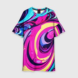 Детское платье Сине-розовый узор