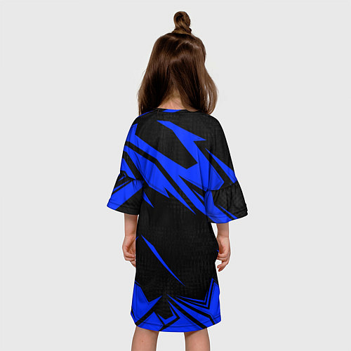 Детское платье Блюлок - синяя абстракция / 3D-принт – фото 4