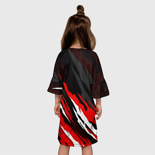 Детское платье Lixiang - красный языки пламени / 3D-принт – фото 4