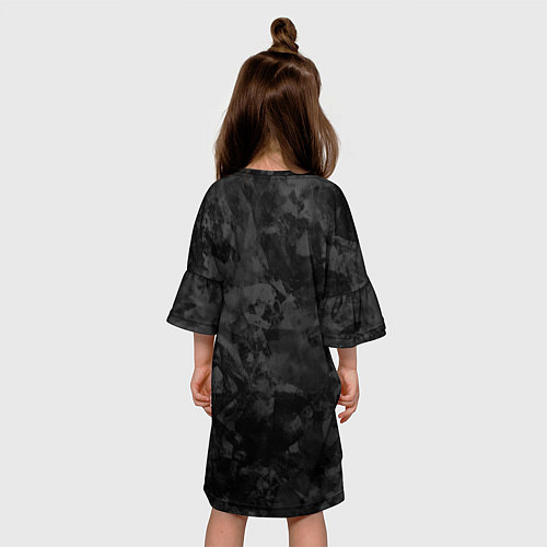 Детское платье Arctic Monkeys - серый тайдай / 3D-принт – фото 4