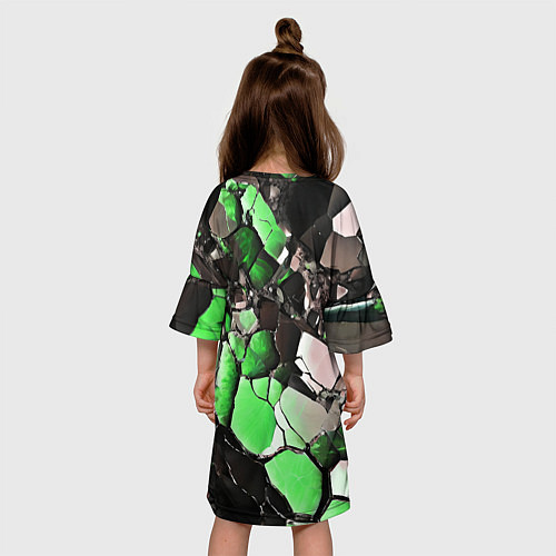 Детское платье Чёрно-зелёный камень / 3D-принт – фото 4