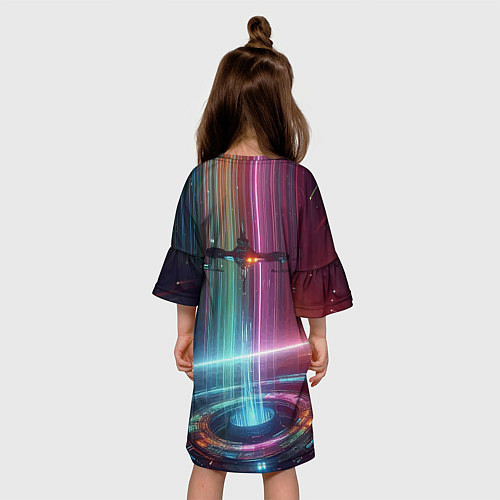 Детское платье Spaceship in the neon cosmos - nasa / 3D-принт – фото 4