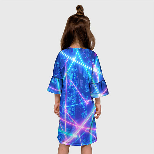 Детское платье Неоновые провода / 3D-принт – фото 4