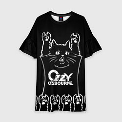 Платье клеш для девочки Ozzy Osbourne: cat rock, цвет: 3D-принт