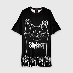 Платье клеш для девочки Slipknot: cat rock, цвет: 3D-принт
