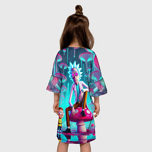 Детское платье Рик и Морти у сказочного озера среди грибов / 3D-принт – фото 4