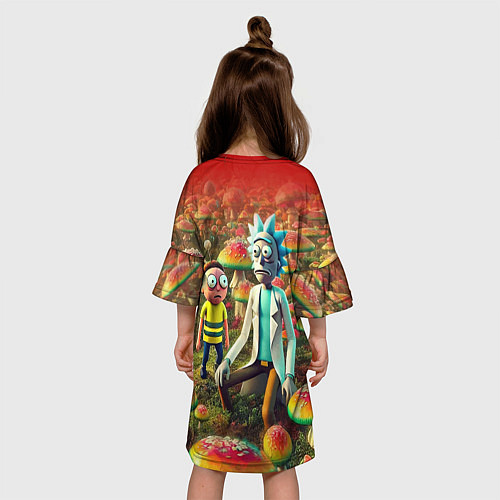 Детское платье Рик и Морти заблудились в мухоморном поле / 3D-принт – фото 4