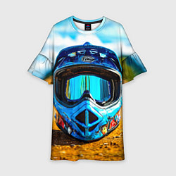 Платье клеш для девочки BMX шлем, цвет: 3D-принт