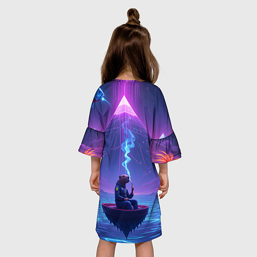 Детское платье Капибара в лодке / 3D-принт – фото 4