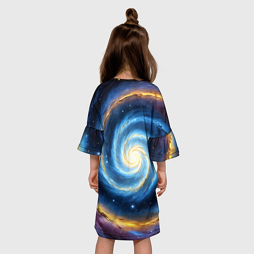 Детское платье Кот на фоне космоса / 3D-принт – фото 4