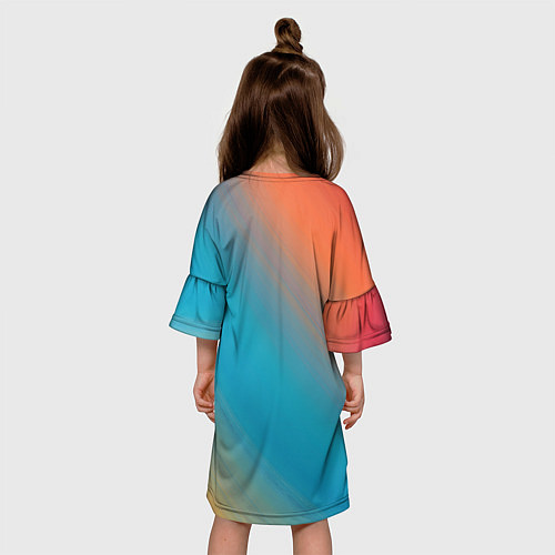 Детское платье Сине-оранжевый градиент / 3D-принт – фото 4