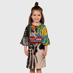 Платье клеш для девочки Tekken tatoo japan, цвет: 3D-принт — фото 2