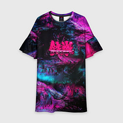 Платье клеш для девочки Tekken neon colors, цвет: 3D-принт