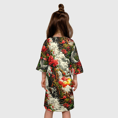 Детское платье Дракон в небесном храме - нейросеть / 3D-принт – фото 4